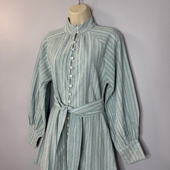 Spell Rodeo Blouse Dress Blue Striped Relax Minimalist Beach Vacation S - Picture 4 of 16